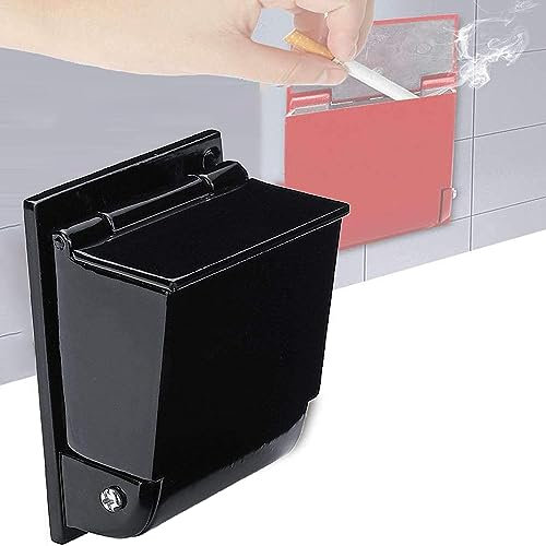 Cendrier mural, petit cendrier mural extérieur avec joint pliant, facile à nettoyer et à aspirer, conteneur mural,Black