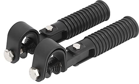 Motorcycle Foot Pegs, 1 Pair Motorbike Foot Pegs Footrest Clamp Mount Highway Pegs Engine Crash Bar Guard Fit for (Black)