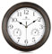 Lafocuse 12 Inch Silent Outdoor/Indoor Waterproof Wall Clock with Temperature and Humidity Combo, Kitchen Bronze Wall Clocks Battery Operated for Patio Porch Garage-Version 2.0