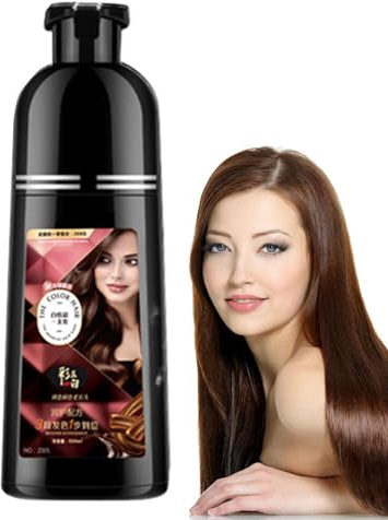 Salyeeluly Champú tinte para el cabello para mujeres, champú para teñir el cabello | Champú natural de 450 ml que tiñe tu cabello con espuma,Cuidado del cabello de larga duración, limpieza profunda y