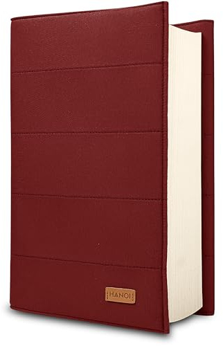 HANOI Collection® Housse pour livres de lecture ajustable et rembourrée. Housse de transport pour livres rembourrée. Couverture de livres, Protection pour livres. (Rouge foncé, Grande)