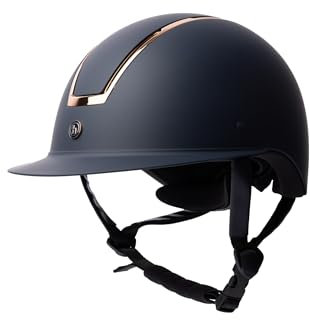 Horze Damen Reithelm Atmos Metallic, CE EN 1384:2023, größenverstellbarer Reiterhelm, blau, 55/57
