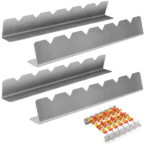 Soporte para Brochetas de Acero Inoxidable, Soporte para 6 Brochetas, Pinchos para Barbacoa Reutilizables con Soporte, Accesorios para Brochetas de Barbacoa