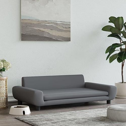 Hovothy Hundebett Bequeme Haustierbett Hundecouch Welpenbett Samt Haustiersofa Schlafplatz für Hunde als Auch Katzen Geeignet Wasserabweisend und Langlebig Dunkelgrau 100x54x33 cm
