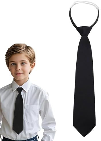 TPZORJX cravate noire,Cravates pour enfants,Cravates noires pour femmes, cravates pré-nouées pour filles/garçons, uniformes réglables, accessoire pour femme, pour l'école et le travail
