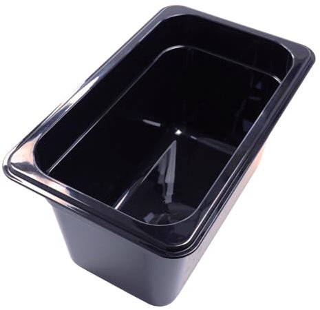 AcMax GN 1/4 Gastronorm - Recipiente para gastronomía (4 litros, profundidad de 150 mm, plástico), color negro