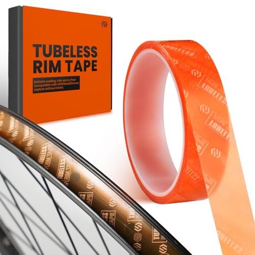 CNCLOL Tubeless-Felgenband 25 mm, halbtransparent, Tubeless-Radband, 10 m für Rennrad/Rennrad/MTB. Orange - halbtransparent