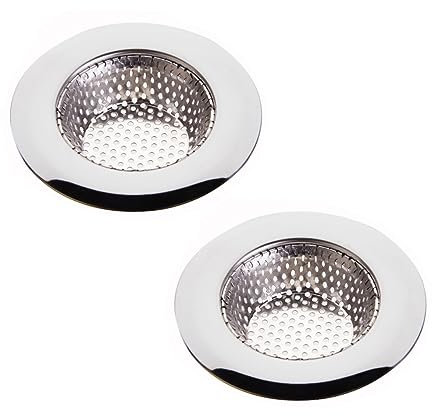 Passoire D’évier en Maille Acier Inoxydable Argenté Lot de 2