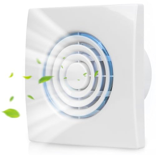 Warmfay 4 inch 100mm Bathroom Extractor Fan with Timer, 10W Quiet Exhaust Fan with Backflow Flap, 100m³/h Powerful and Energy Efficient Wall/Window Mounted Exhaust Fan for Dehumidification Ventilation
