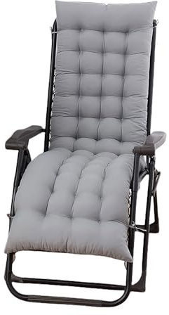 Surwin Cojín Tumbona Jardin Exterior, Cojines para Sillas de Jardin, Colchóneta para Tumbonas Sillas y Hamacas, Mecedora Exterior, para Terraza, Balcón y Playa (Gris Claro,53x155cm)