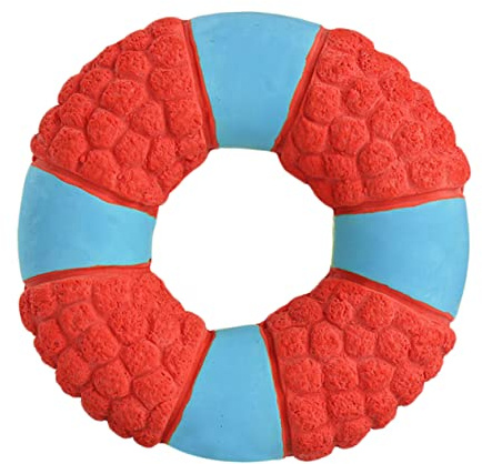 ibasenice Juguete de para Mascotas Anillo de Salvamento Rojo Masticable Resistente para Perros y Cachorros para Morder y Material Seguro y Duradero