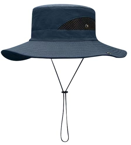 MLPKOI Chapeau de Soleil Homme Femme, Large Bord Casquette Pliable Étanche, Chapeau de Pêcheur Unisexe Respirant Séchage Rapide pour Randonnée, Protection Solaire, pour Randonnée, Voyage, Cyclisme