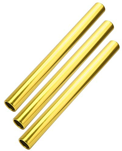 Bastones de Relevo de Galvanoplastia de Aleación de Aluminio para Pista y Campo Sprint Match 3 Piezas para Todas Las Edades y Ocasiones Deportivas (Gold)