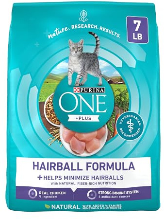 Purina ONE Natural Cat Food for Hairball Control, +PLUS Hairball Formula - 7 lb. Bag
