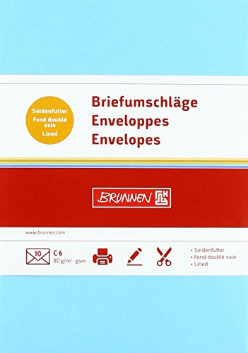 Brunnen 105125234 Briefumschlag Universalpapier, C6, 10 Stück, himmelblau