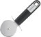 FACKELMANN 25759 Pizzaschneider 18 cm Sense, Pizzaroller aus rostfreien Edelstahl mit rutschfestem und ergonomischem Soft-Touch-Griff aus Kunststoff, (Farbe: Silber/Schwarz), Menge: 1 Stück