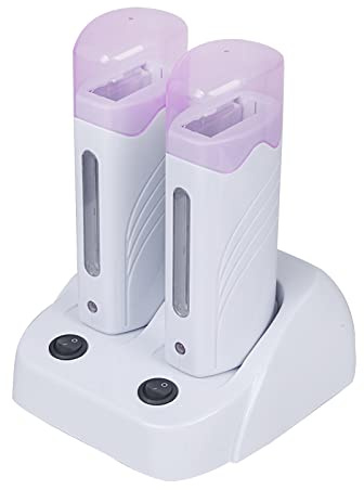 Vinteky Roll-On Calentador de Cera Fundidor Electrico Depiladora Easy Wax Depilación para Bellaza, Regalo para Mujeres (Double-Rosa)