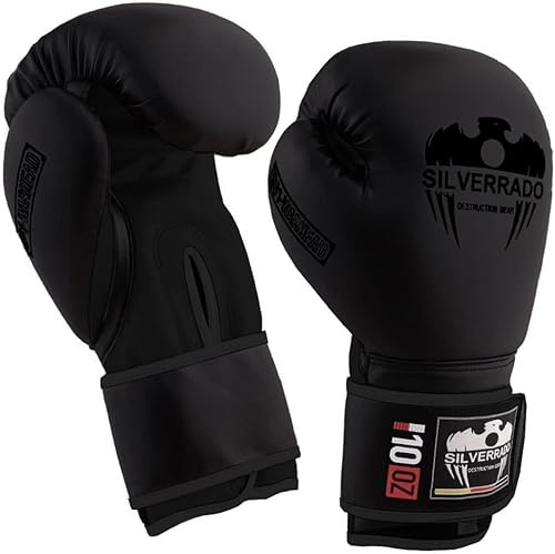 Boxhandschuhe für Männer/Frauen, Kinder, Muay Thai, Sparring, Kickboxhandschuhe für MMA, Kampfsporttraining und Schlaghandschuhe, 4 6 8 10 12 14 16 oz (Schwarz, 8 OZ)