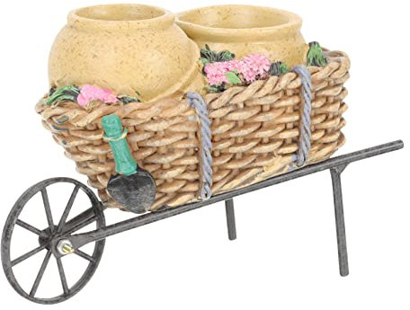 BESPORTBLE Pots De Fleurs Résine avec Design De Charrette Décoration Chic pour Bureau Maison Et Jardin pour Plantes Succulentes Et Bonsai Élégance Minimaliste Et Naturelle