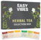 Easy Vibes - Gift Box | Herbal Tea Selection Box | 24 Sachets - Pyramidal Filters | 6 Flavours | Hamper Style Gift Idea for Him & Her