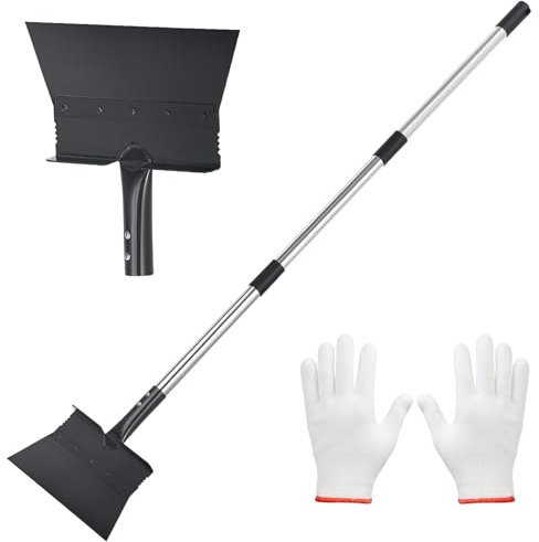 Pelle de Nettoyage Multifonctionnelle, Pelle de Jardin Multifonction en Acier Inoxydable, Grattoir de Jardin pour Mauvaises Herbes et Mousse, Grattoir à Percussion pour Espace Extérieur, Longueur135cm