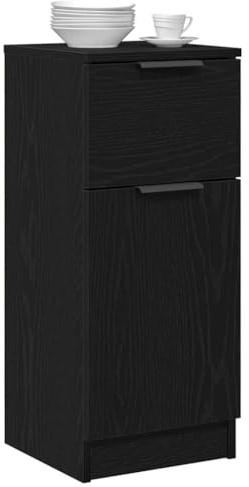 vidaXL Armarios de Almacenamiento Compactos de Roble Negro para la Sala de Estar y Oficina – Diseño de Madera Elaborada con Amplias Soluciones 2 Interiores Personalizables para Todos los Artículos de