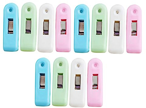 Cabilock 12pcs Laundry Clips Plastic Windproof Clothespins Heavy Duty Sewing Clips for Socks Towels Diapers and Camping Gear