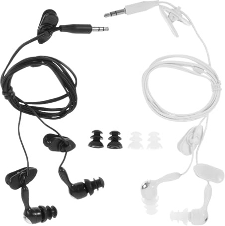 FUNNETOYU Auricolari da Nuoto Impermeabili 3.5mm Protezione Uditiva per Adulti, Tappi Auricolari Resistenti a Immersioni e Sudorazione, Kit 2 Pezzi per Sport Acquatici e Surf
