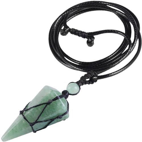 WBYSFR Healing Crystal Point Stone Pendel Halsband för kvinnor och män, Reiki Chakra Dowsing Divination Pendel, Justerbar
