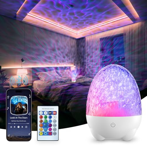 Proiettore LED Girevole a 360° con Controllo Touch e Telecomando, Bluetooth, 12 Modalità Colore, Luce Notturna Bambini con Proiettore Stelle Soffitto Ricaricabile – Regalo per Bambina e Cameretta (1)