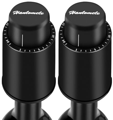 [2 PACK]Wine Bottle Stoppers, Reusable Wine Stoppers, Vacuum Wine Preserver with Time Scale Record, Wine Savers Vacuum Pump Corks Keep Wine Really Fresh, Best Gift Accessories.
