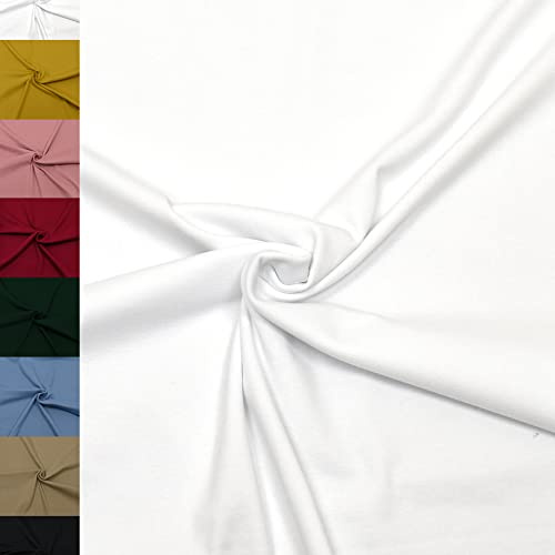 MAGAM-Stoffe Noah Bündchenstoff Feinstrick uni Oeko-Tex Meterware 50cm (01. Weiß)