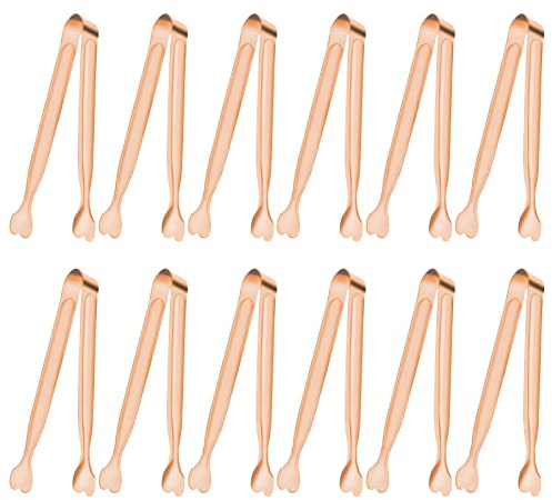 Serveringtång, Anytrp 12-pack rostfritt stål sockertång, 13,5 cm små tänger kökstänger förrättstänger för servering av mat, buffé, kaffebar, tebjudning, efterrättsfest och ishink
