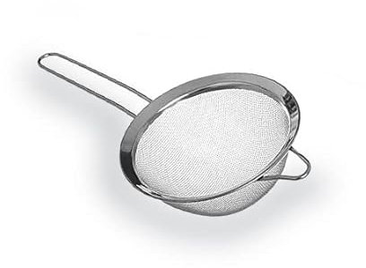 BRICOMIRAS - Passoire de cuisine en acier inoxydable multifonction | Maille fine durable | Nettoyage facile, 20 cm, acier inoxydable