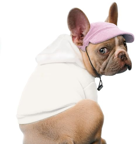 BASVII Cappello da Baseball per Cani in Morbido Velluto a Coste, Dimensioni regolabili, Come Abbigliamento per Cani da Compagnia, per la Decorazione e la Protezione Solare (M, Rosa)