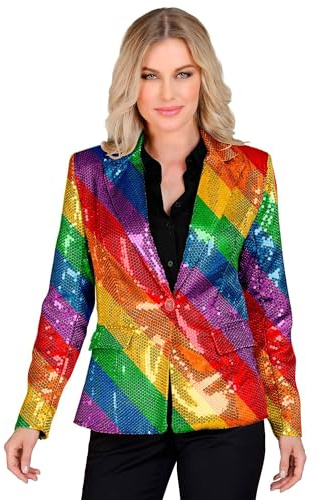 W WIDMANN MILANO Party Fashion - Blazer con Paillettes da Donna, Giacca Scintillante, per Carnevale, Festival, Feste a Tema