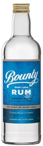 Bounty Rum White: Fine Rum Miniature | Distilled, blended and bottled in Saint-Lucia | 40% alcohol, 5cl | Perfect base for Long Drink