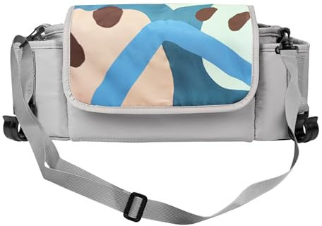 DAGORD Kinderwagen Organizer Buggy Organizer Kinderwagen Taschen mit 2 GeträNkehaltern Kinderwagentasche mit Verstellbaren Schultergurten Wickeltasche Kinderwagen Zubehör Zum Tragen Windel Spielzeug