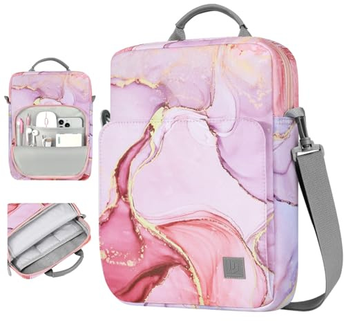 Dadanism 9-11 Tablet Custodia Borsa con Tracolla Per iPad (A16) 11, iPad Air 11 M4/M3, iPad Pro 11 M5/M4, iPad 10a Gen 10,9, iPad 9/8/7a Gen 10,2, Galaxy Tab A11+ 11, Tab M11 11, Rosa nuvoloso