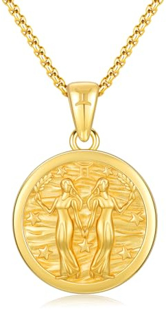 REDSUN Halsband med stjärntecken tvilling 925 sterlingsilver 12 konstellationer stjärntecken stjärna halsband guld stjärntecken hänge astrologi horoskop smycken gåvor för män kvinnor, Sterlingsilver
