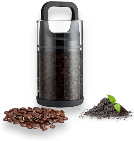 Merto Beno Premium Kaffeedose mit Vakuumdeckel - Luftdichte Aufbewahrung - Aromadicht – Kaffee Dose aus Glas - BPA-frei - Borosilikatglas Behälter - für nachhaltige Aufbewahrung - Vorratsdose (940ml)