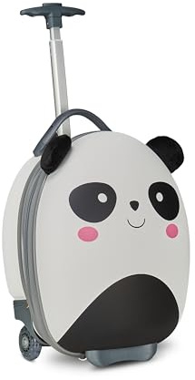 SJ GANG STYLE JAM GANG Trolley Rigide Scolaire pour Enfants, Fancy Animals, Noir et Blanc, Fantaisie Panda, école et Loisirs, Blanc, Taglia Unica, Moderne
