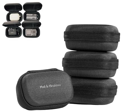 Moë & Mirakime Juego de 4 Bolsas Organizadoras para Cables, Accesorios, Cargadores, Auriculares, 92 x 52 x 42 mm, Tela Resistente