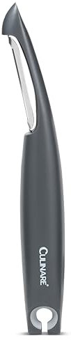 Culinare Pelapatate Girevole Angolato, Grigio, Plastica/Acciaio Inossidabile, Pelaverdure/Frutta Manuale, Si Adatta ai Contorni per una Sbucciatura Veloce, Lavabile in Lavastoviglie