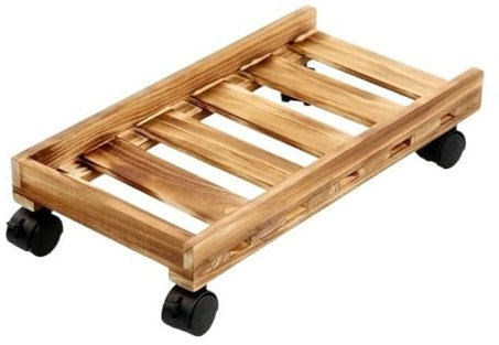 DTACBNEUZ Support de PC mobile en bois avec roulettes, étui de dissipation de la chaleur, support de tour pour unité centrale de bureau avec roues roulantes (Bruin)