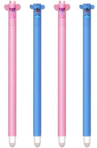 Radierbarer Gelschreiber,Gel Radierstift Tiere Kawaii Verschiedene Tiermotive, Kugel am Ende zum Entfernen der Tinte, Mehrfarbig Temperaturempfindlich, Spitzendurchmesser Rot Blau