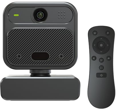 VIZOLINK W12S Webcam 4K 30FPS mit Mikrofone, Fernbedienung, Ultra HD Sony Sensor, Festerfokus, 4X Zoom, 85°Sichtfeld, Geräuschunterdrückung, Lichtkorrektur, Datenschutz, für Konferenzen, Streaming