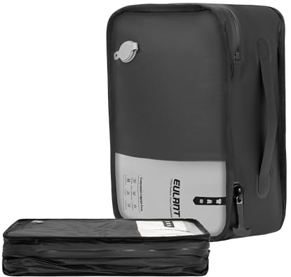 EULANT 12'' Bolsa al Vacío para Maleta, Resistente al Agua de Compresión para Viajes de Negocios, Organizadores de Embalaje de Viaje Suave con Cremallera Hermética IP67, Gran Apertura