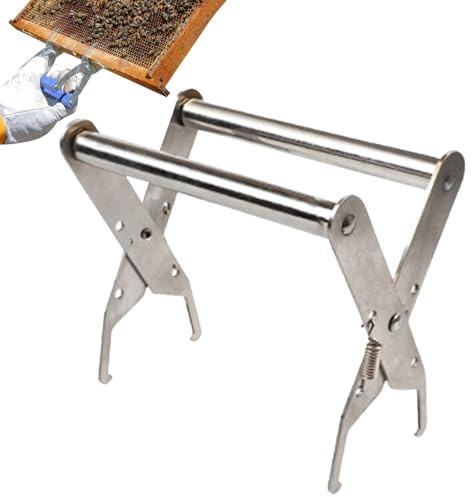 Herramienta de colmena - soporte de abrazadera de marco de colmena de acero inoxidable | Equipo de apicultura para extraer, alimentar, mostrar, capturar, cortar, beber, regar, levantar