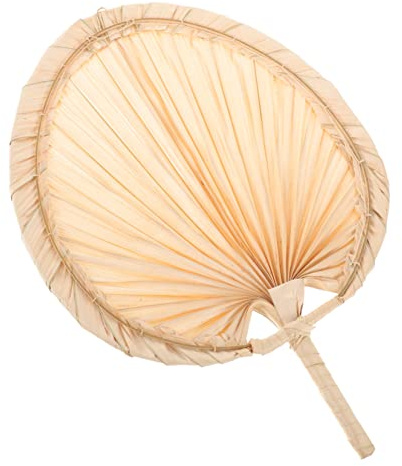 COLLBATH Abanico Portátil Vintage de Palma Natural Mano Ventilador Manual Refrescante para Verano Decoración Abanico Tropical sin Ruido